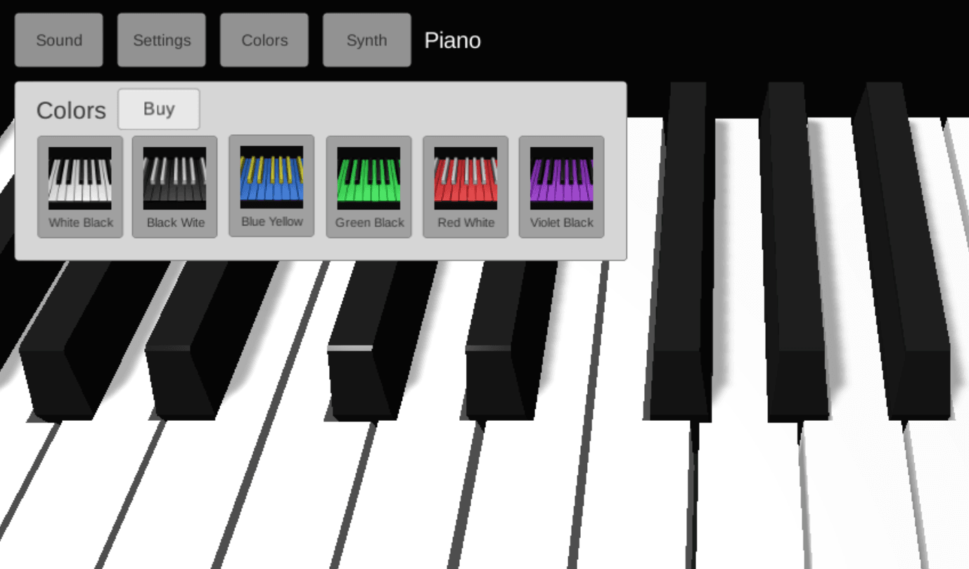 old color selection tab of piano 3d