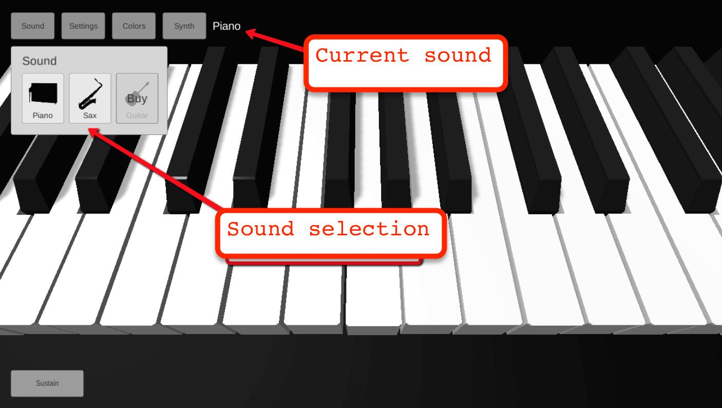 old sound tab of piano 3d