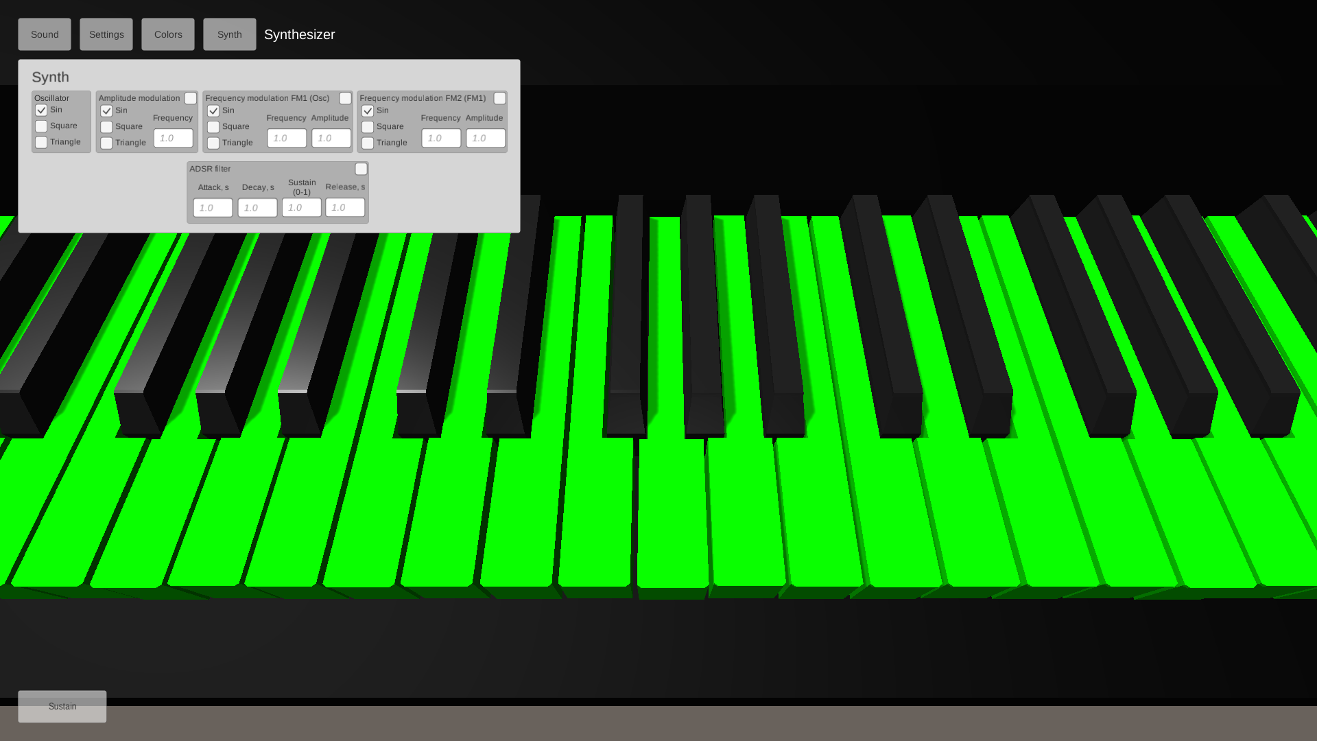 windows 8 piano 3d with new UI and synth