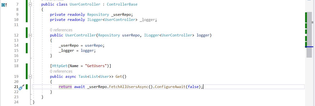 Async code with ConfigureAwaitFalse