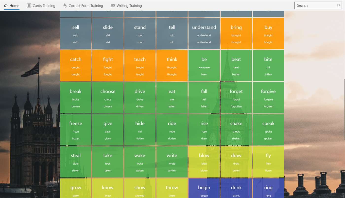 do did done learn english irregular verbs main screen