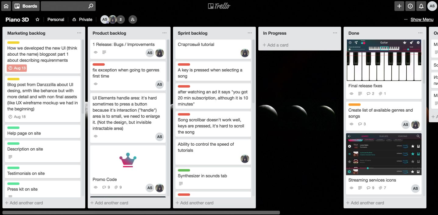 trello piano 3d